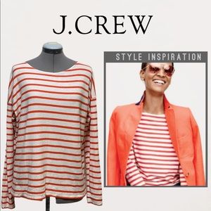 ⭐️J crew orange and cream striped longslee…